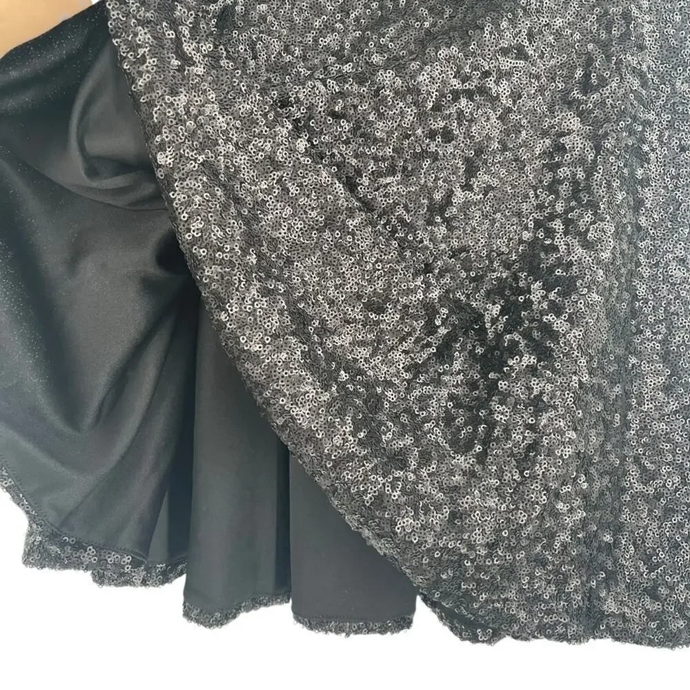 NWT YOU Black Sequin High Waisted Sparkle Skirt s/m small medium